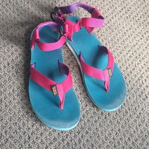 Blue pink teva Sandals
